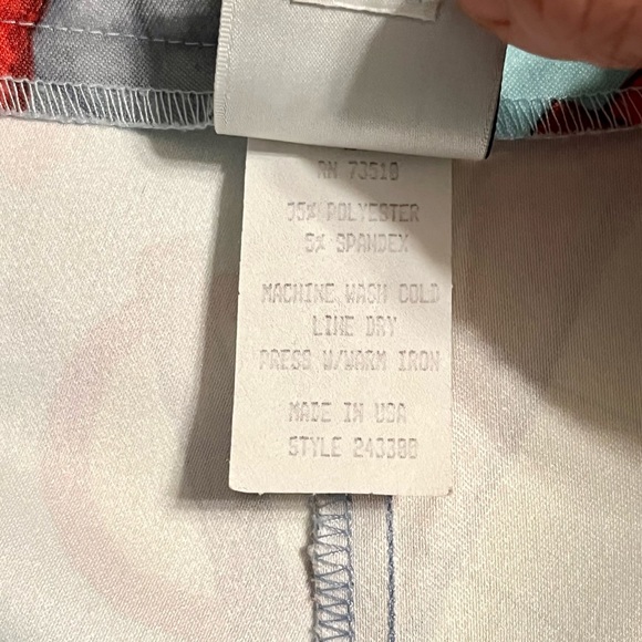 Ivy Jane Teal Yellow Red Notting Hill London Flared Leg Cropped Pants Women Sz 4 - Picture 5 of 15